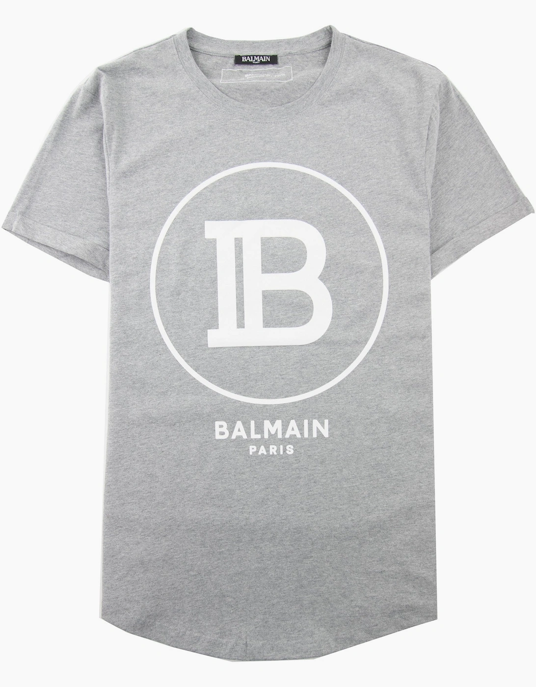 Balmain Printed Balmain Paris Logo T-Shirt Grey