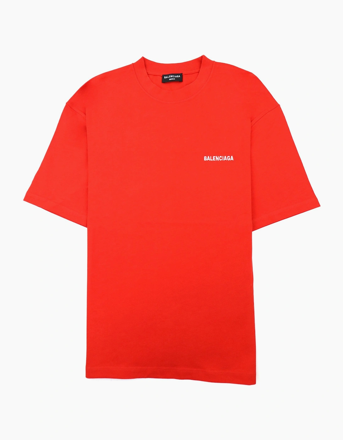Balenciaga Logo Crewneck T Shirt Red/white