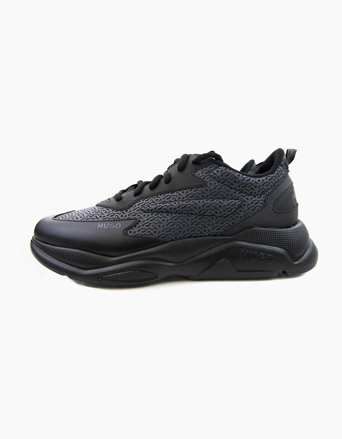 Hugo Leon Logo Mixed Material Runner Black 003, 6 of 5