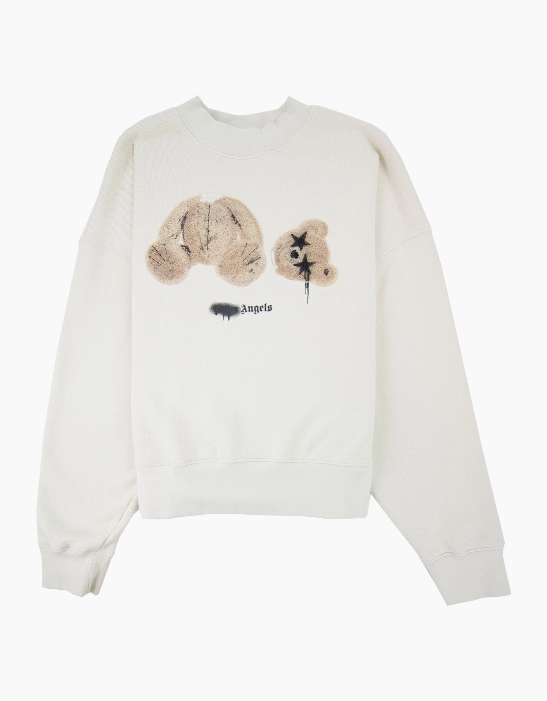 Palm Angels Spray Bear Crewneck Sweatshirt Grey Brown