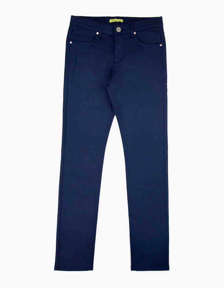 Versace Jeans Slim Fit Round Embroidered Jean Navy Blue