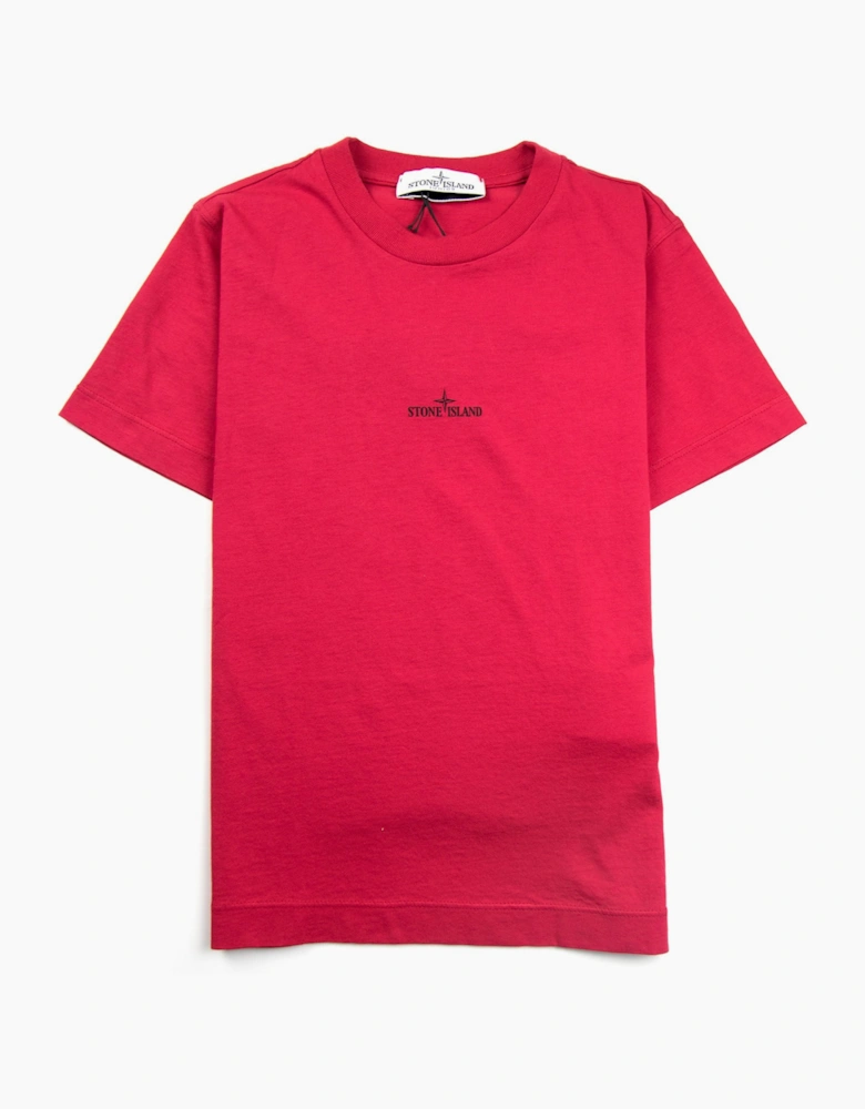 Stone Island Junior Back Digital Compass Logo T-Shirt Red