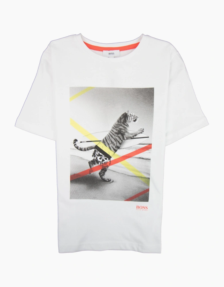 Hugo Boss Kids Tiger T-shirt White