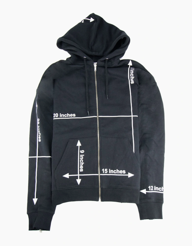 Moschino Couture Measurement Logo Zip Up Sweatshirt Black