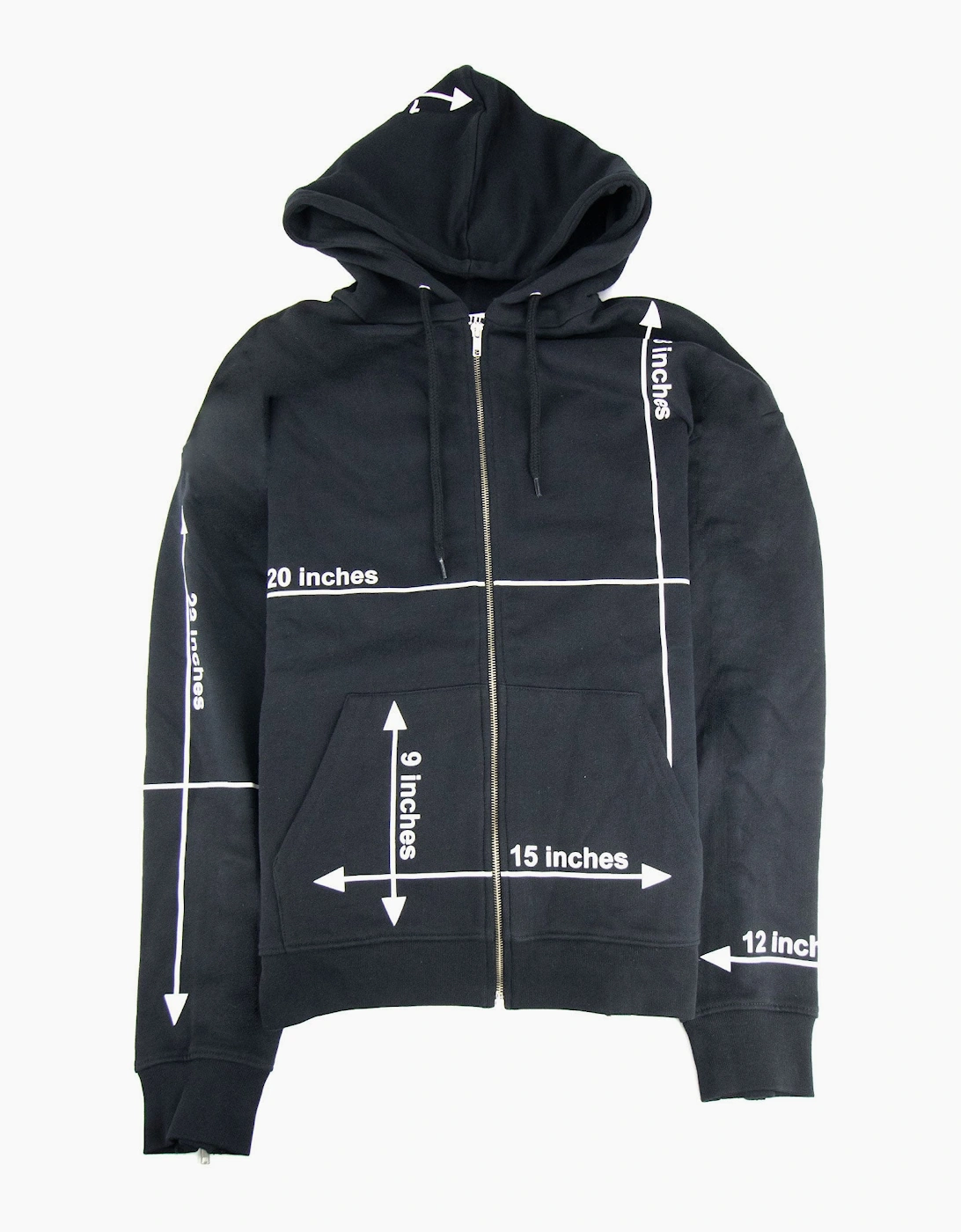 Moschino Couture Measurement Logo Zip Up Sweatshirt Black