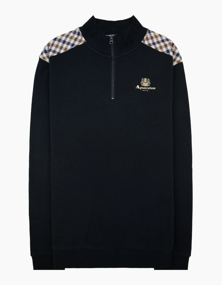 Aquascutum Cc Shoulder 1/4 Zip Sweatshirt 61 Black