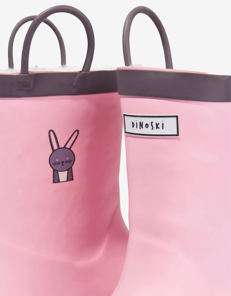 Roarsome Girls Hop The Bunny Rain Boots in Pink