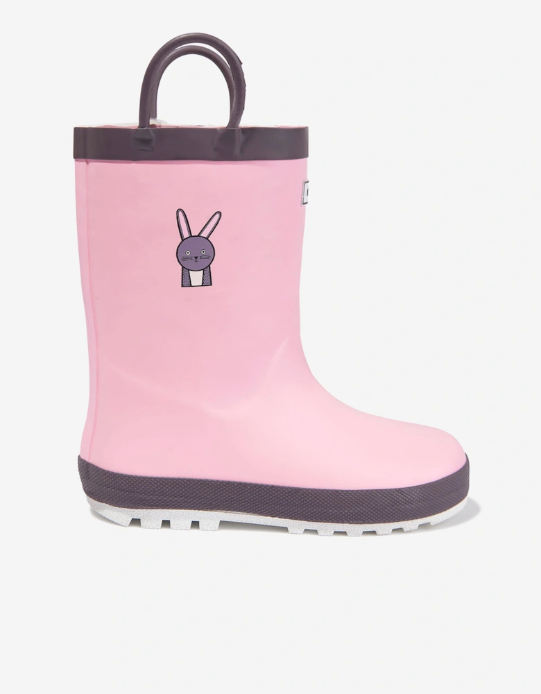 Roarsome Girls Hop The Bunny Rain Boots in Pink