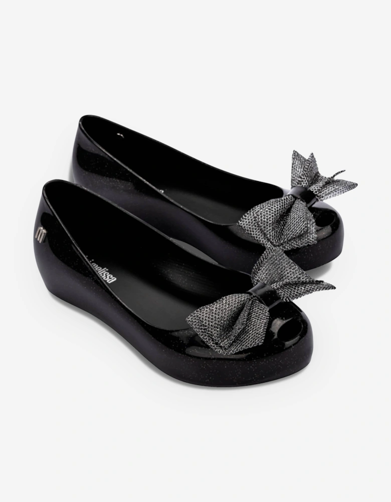 Mini Melissa Girls Ultragirl Sweet XII Ballerinas in Black