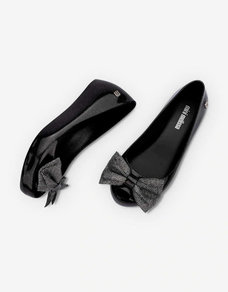 Mini Melissa Girls Ultragirl Sweet XII Ballerinas in Black