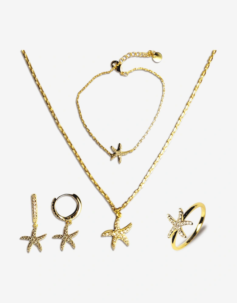 Secret Spoils Girls 5 Piece Starfish Jewellery Set in Gold (40cm)