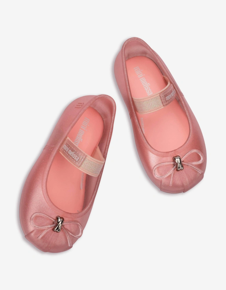 Mini Melissa Girls Sophie Ballet Flats in Pink