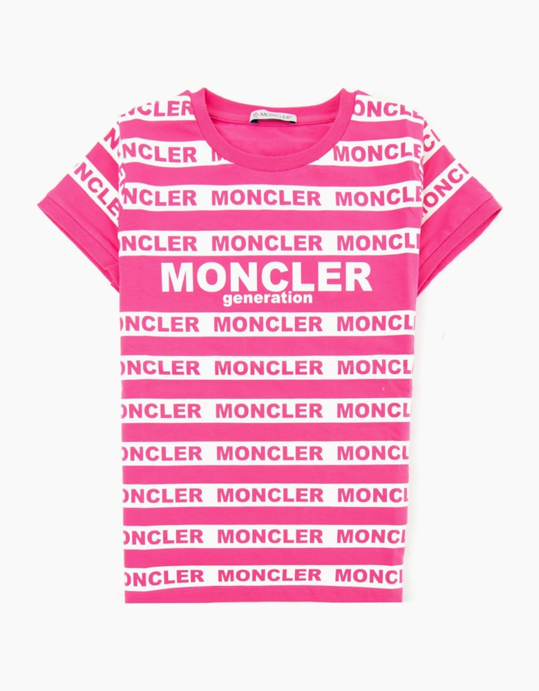 Moncler Junior Genertation Stripe T-shirt Pink GJ1