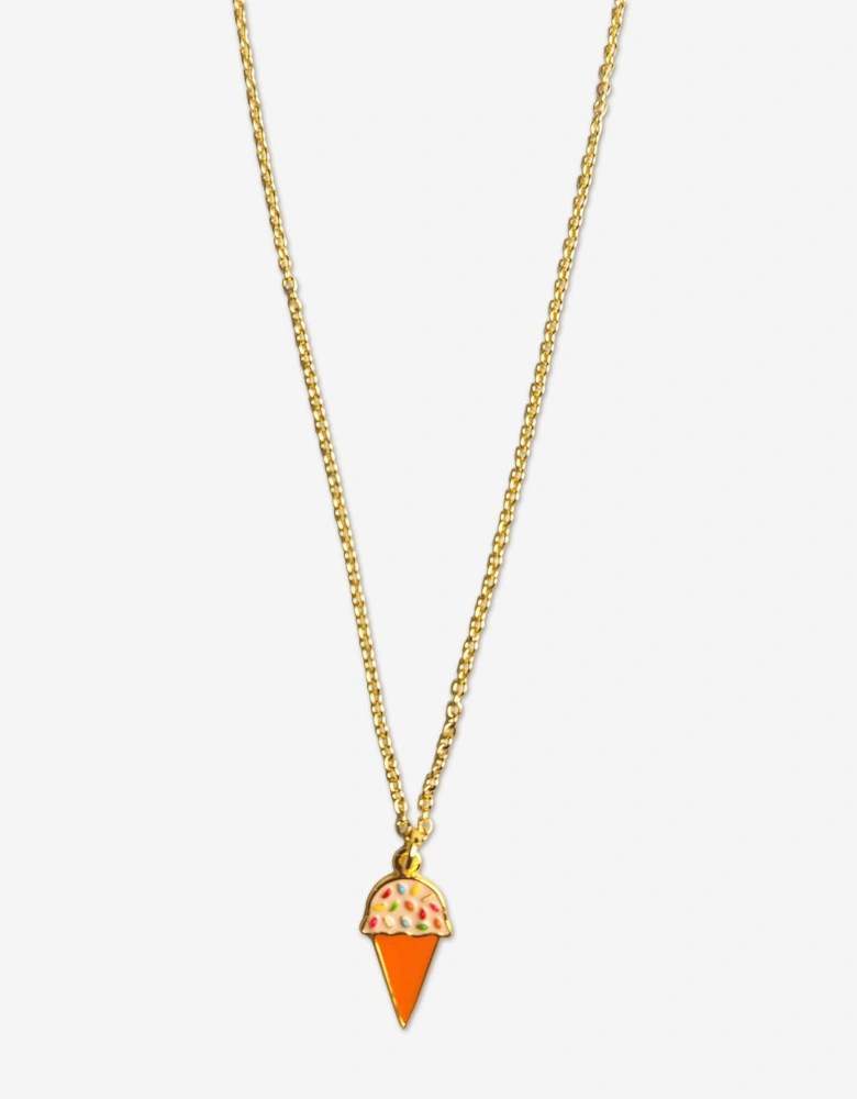 Secret Spoils Girls Ice Cream Necklace in Gold (40cm)