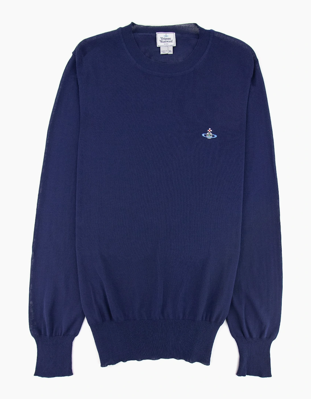 Vivienne Westwood Orb Logo Crewneck Knitted Sweatshirt Royal Blue
