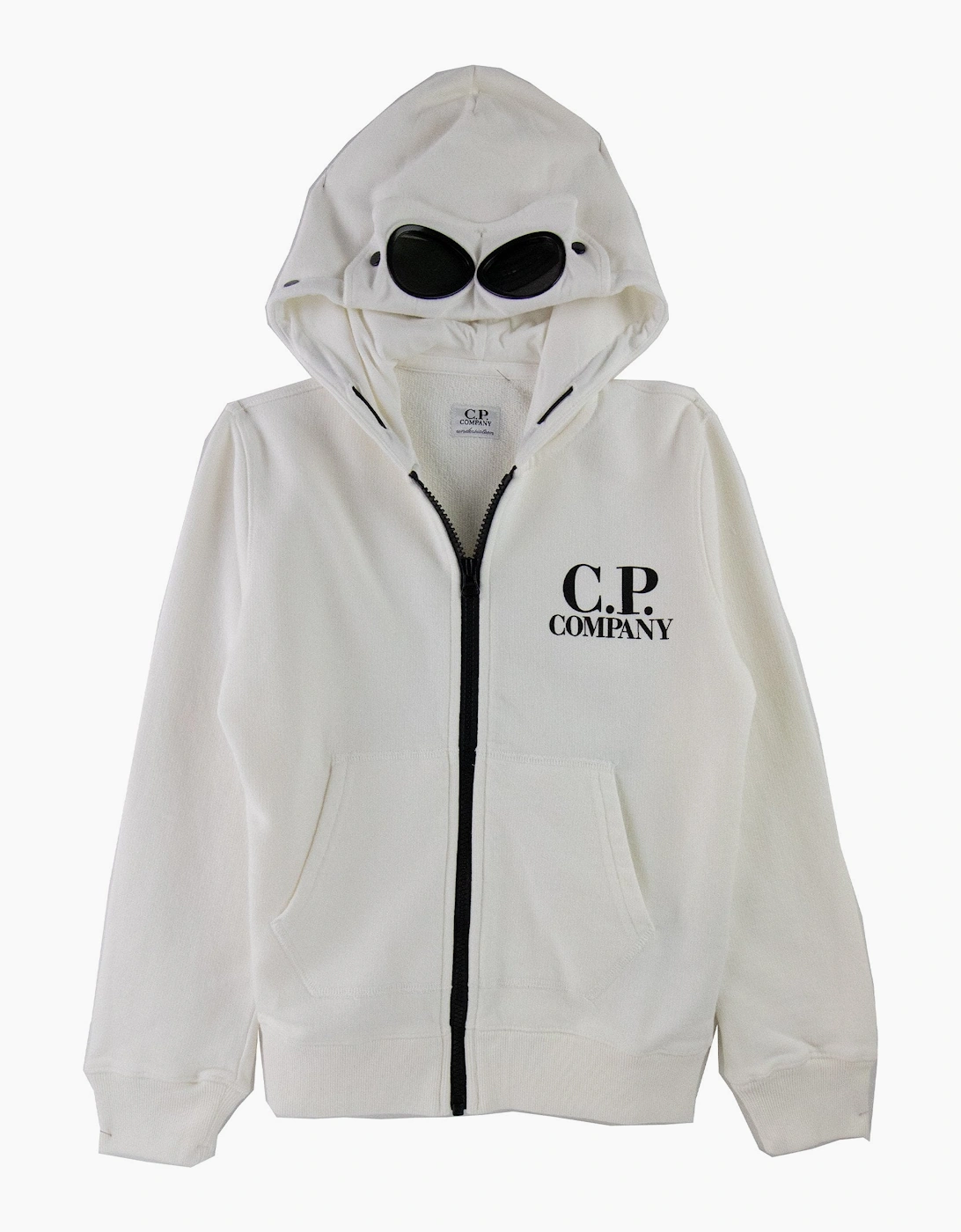 C.P. Company Undersixteen Basic Fleece Goggle Hooded Sweatshirt White 103, 3 of 2