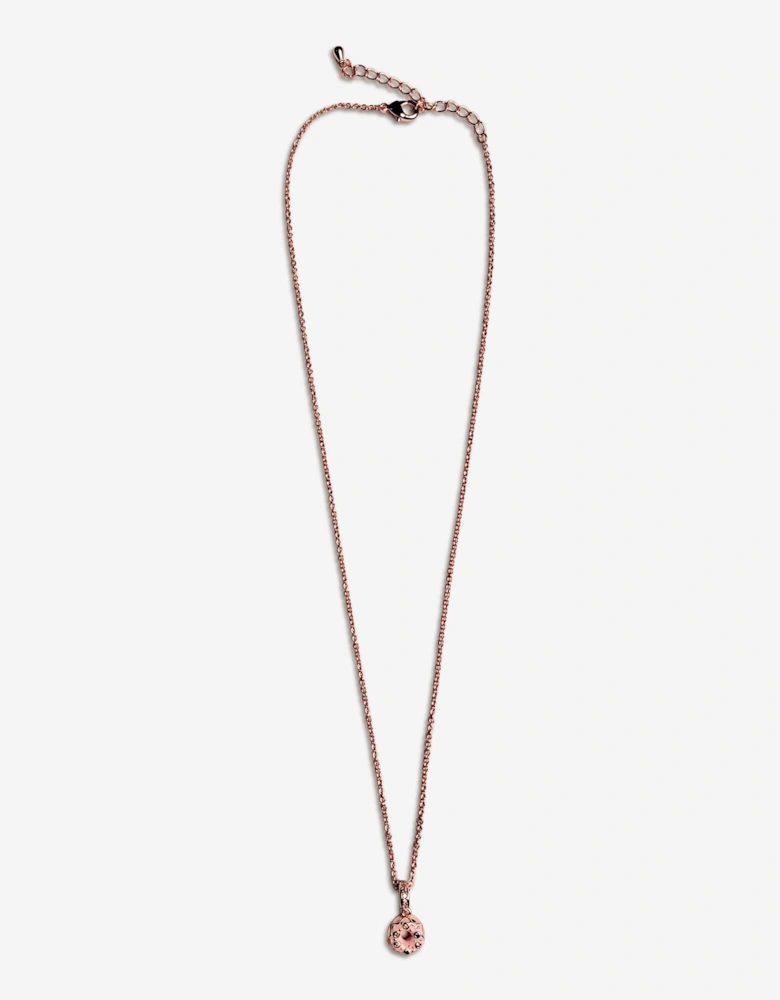 Secret Spoils Girls Pink Doughnut Flower Necklace in Gold (40cm)