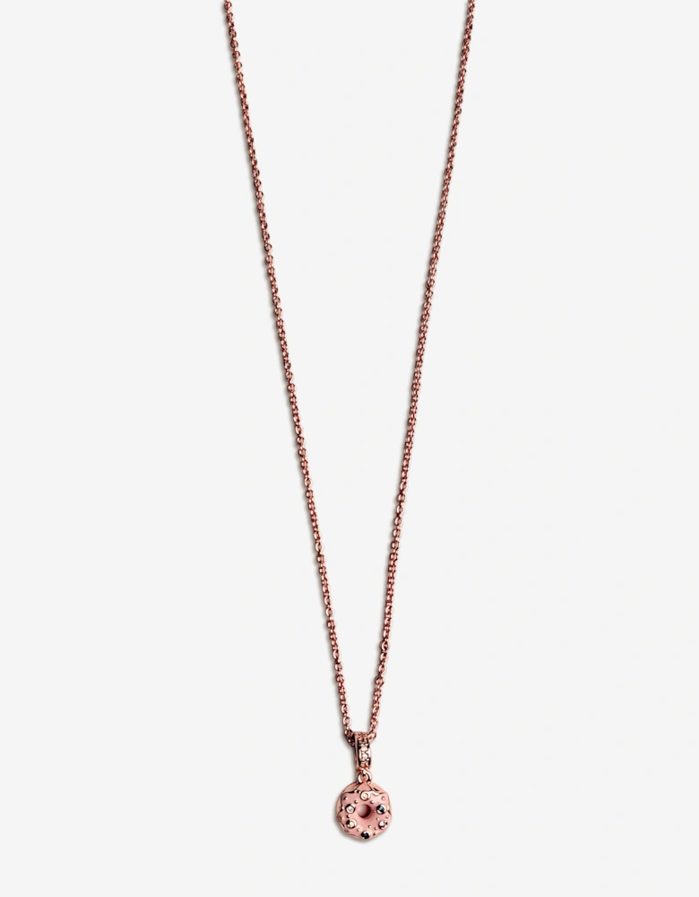 Secret Spoils Girls Pink Doughnut Flower Necklace in Gold (40cm)
