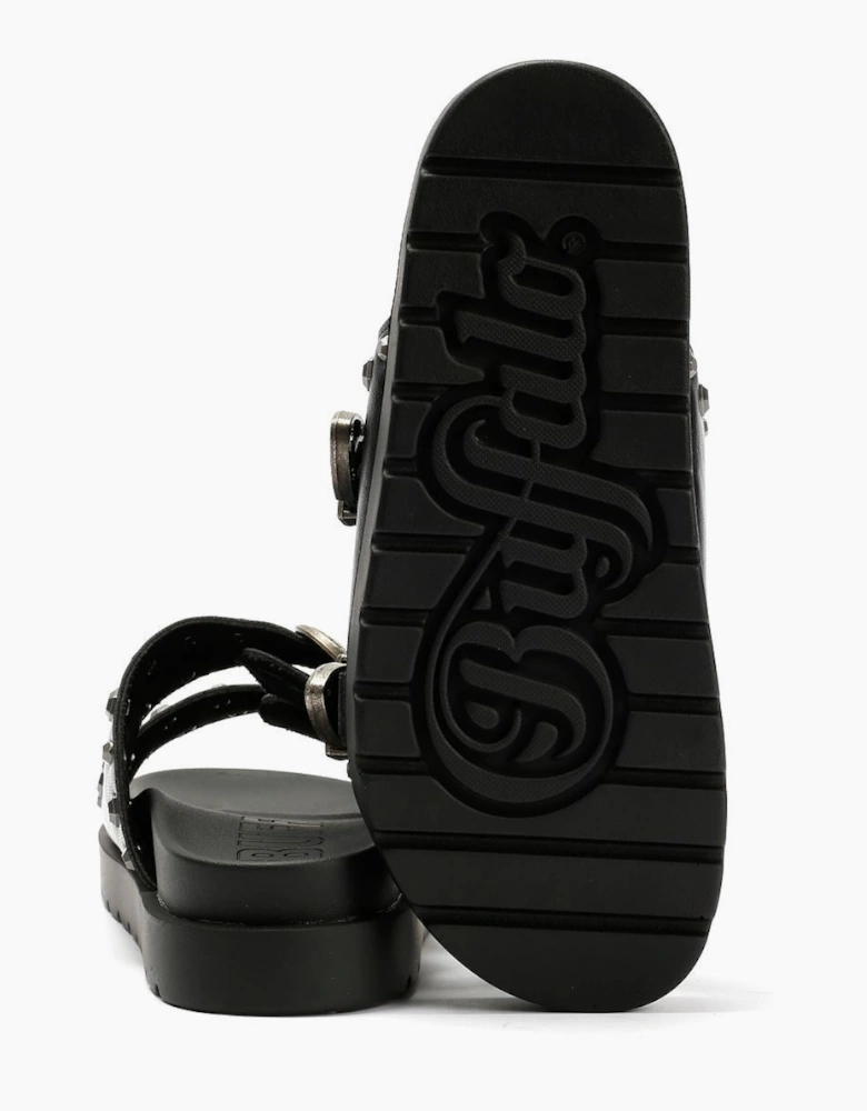 Buffalo Raya Ari West Leather Women's Black Sandals