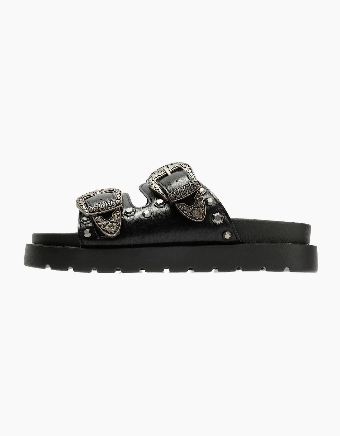 Buffalo Raya Ari West Leather Women's Black Sandals