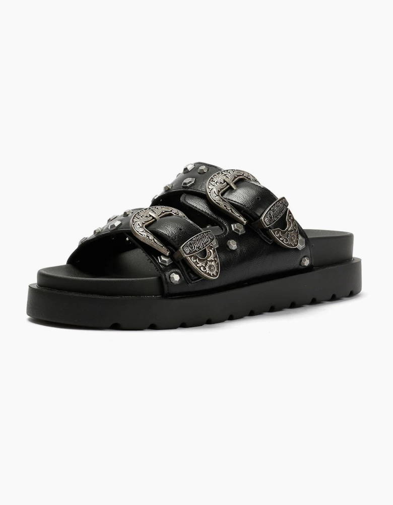 Buffalo Raya Ari West Leather Women's Black Sandals