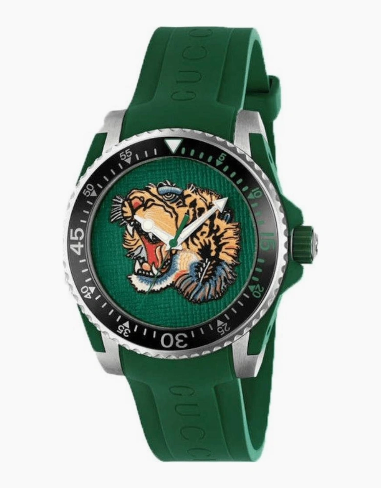 Gucci YA136316 Dive Tiger Green Dial Men's Watch