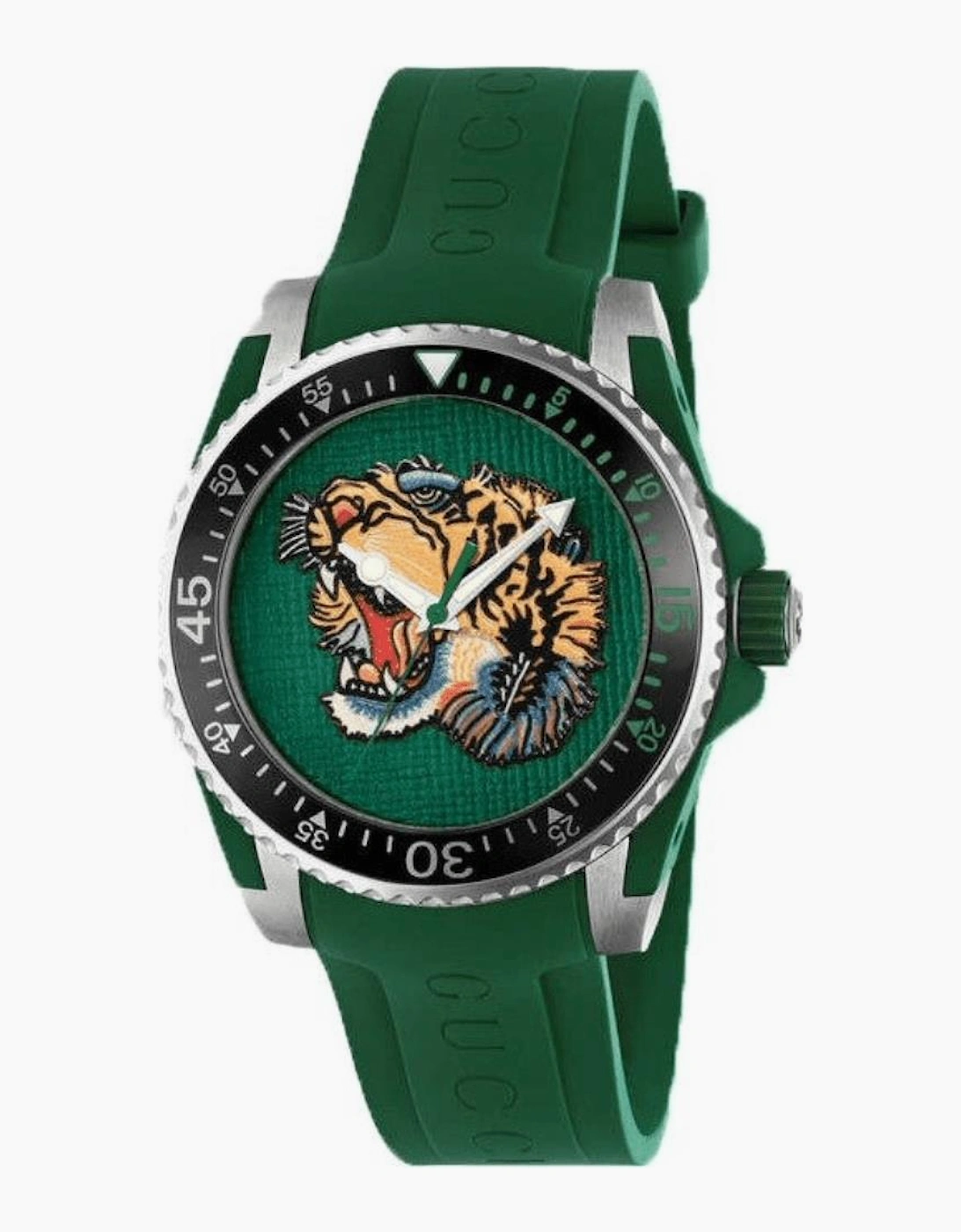 Gucci YA136316 Dive Tiger Green Dial Men's Watch