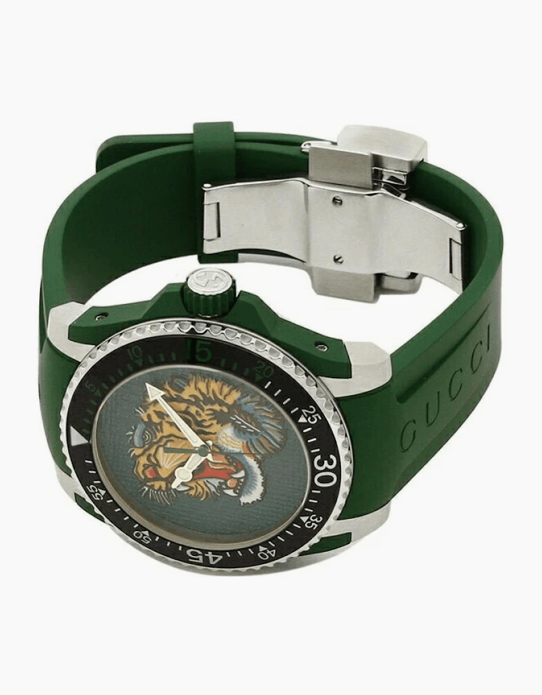 Gucci YA136316 Dive Tiger Green Dial Men's Watch