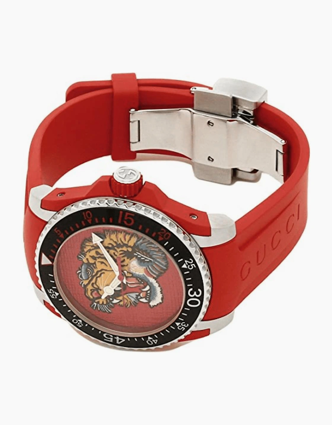 Gucci YA136315 Dive Embroidery Tiger Red Dial Men's Watch