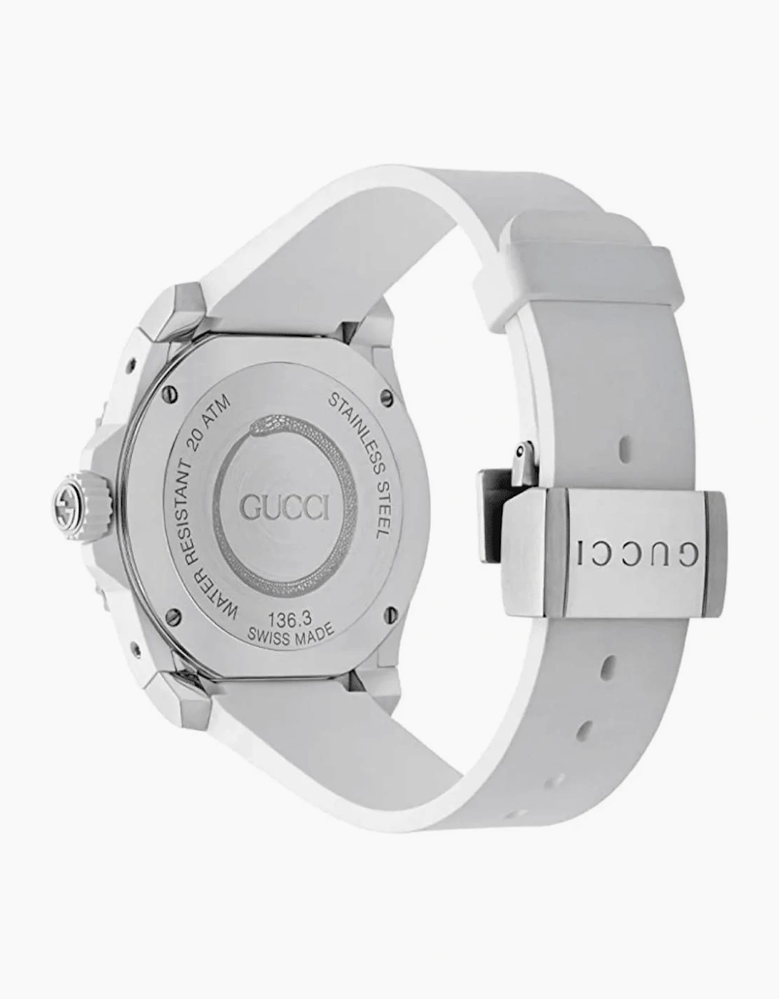 Gucci YA136330 Dive Snake Motif White Dial Men's Watch
