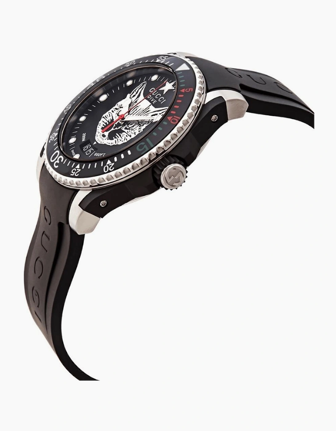 Gucci YA136320 Dive Mystic Cat Black Dial Men's Watch