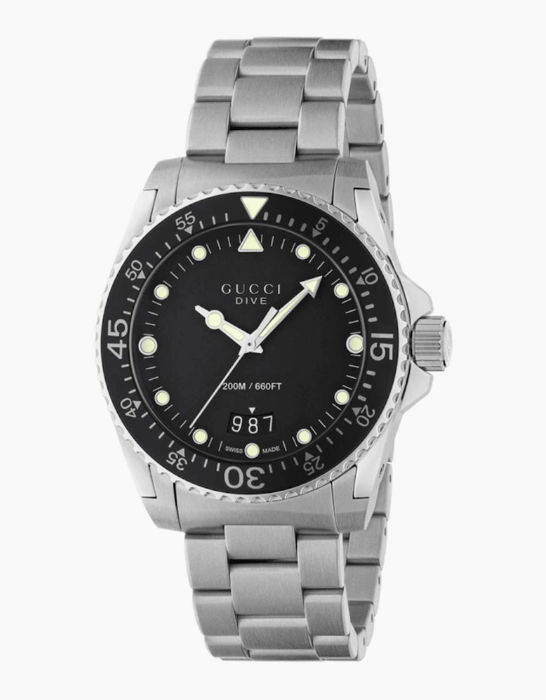 Gucci Men's Gucci YA136301B Dive Black Dial Men's Watch - Silver