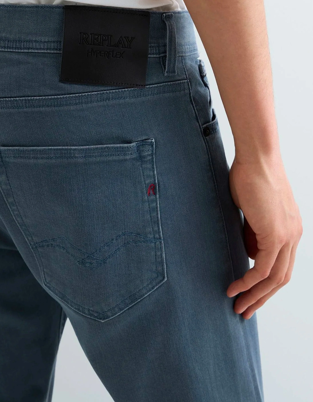 Replay Grover Hyperflex denim straight fit Jean Blue Grey