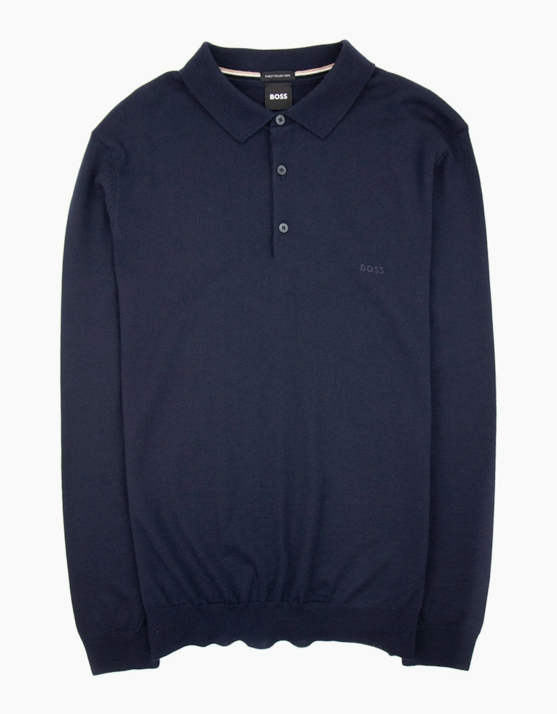 Hugo Boss Bono-l Embroidered Logo Knitted Polo Dark Navy 404