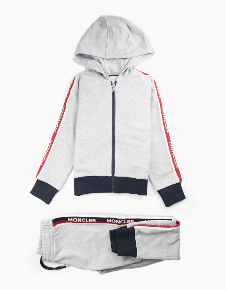Moncler Junior Tracksuit Light Grey