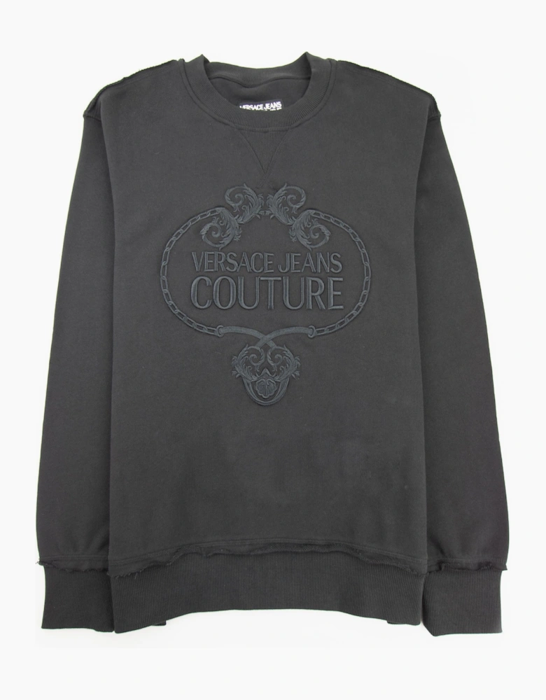 Versace Jeans Couture Felpa Sweat Embossed Logo Black