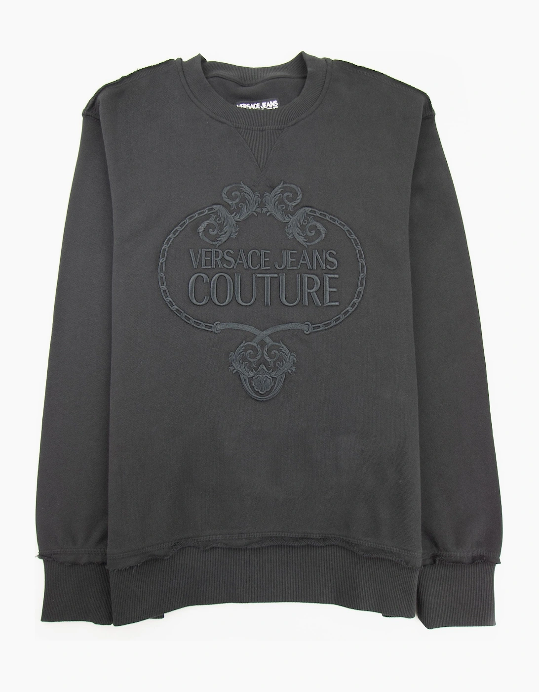 Versace Jeans Couture Felpa Sweat Embossed Logo Black, 4 of 3