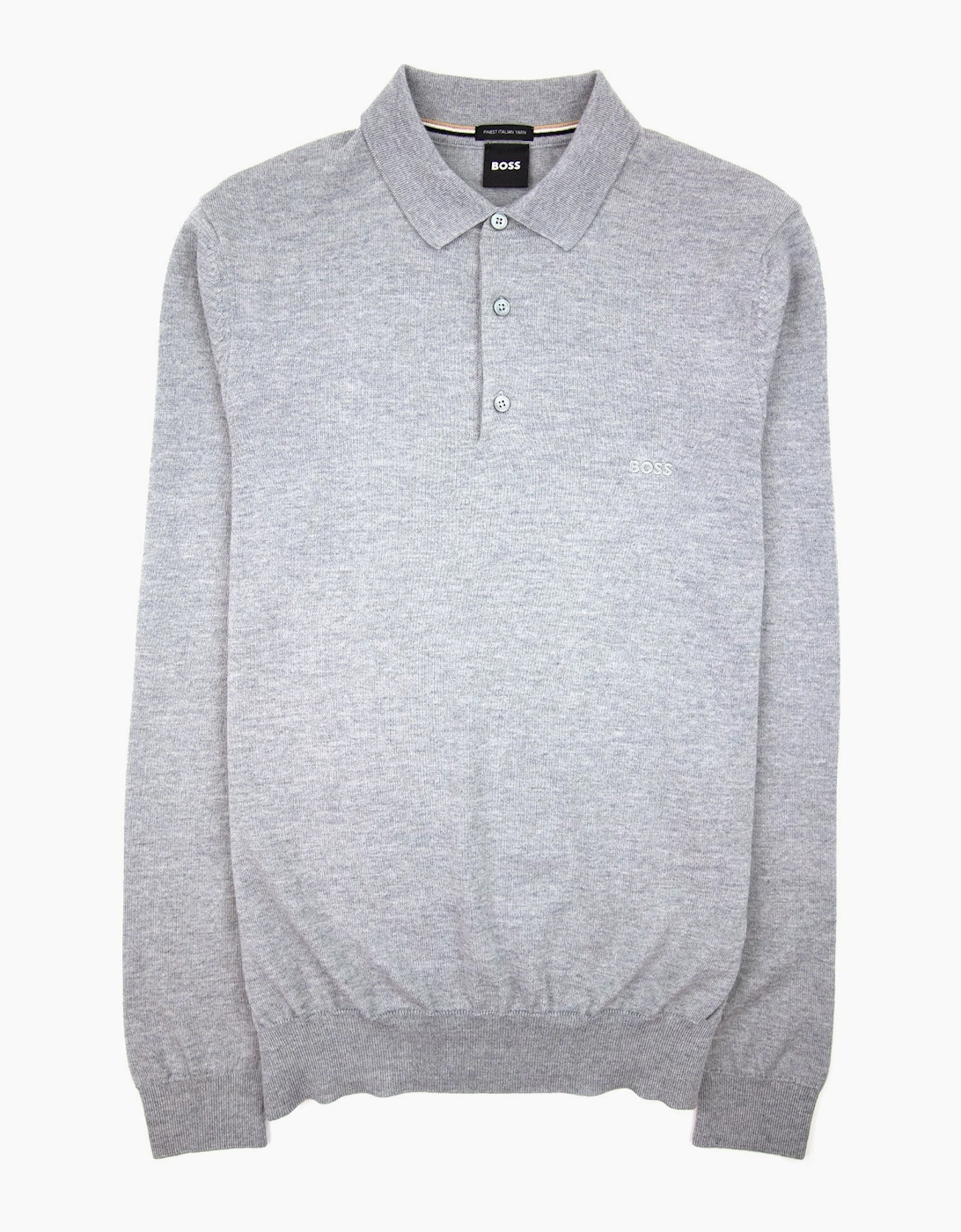 Hugo Boss Bono-l Embroidered Logo Knitted Polo Grey 041