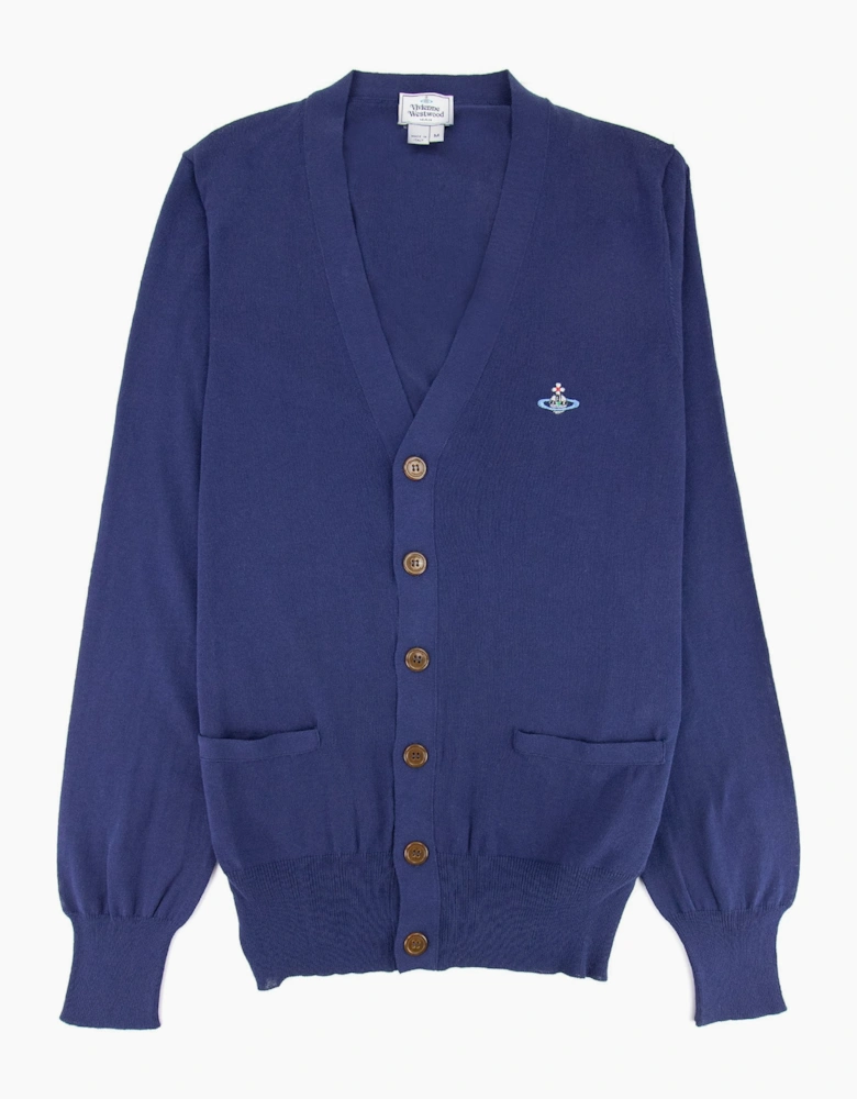 Vivienne Westwood Orb Logo Knitted Cardigan Royal Blue