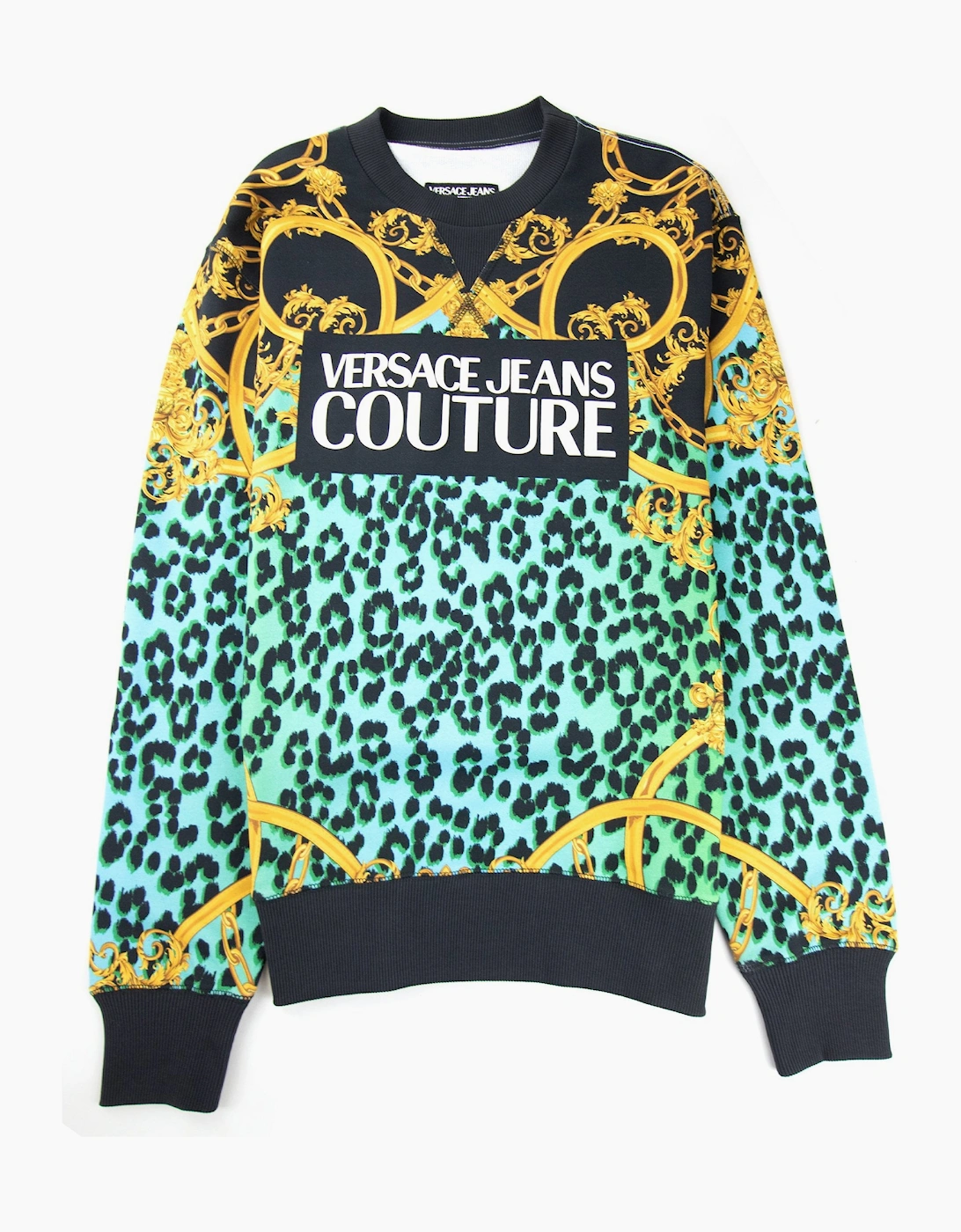 Versace Jeans Couture Digital Leopard Print Sweat Black