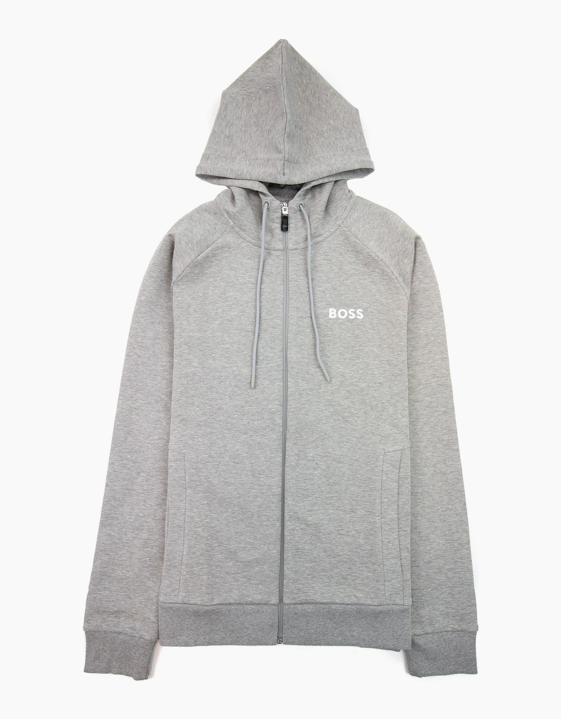 Hugo Boss Saggy 1 Embroidered Logo Zip Up Hoodie Grey 059, 6 of 5