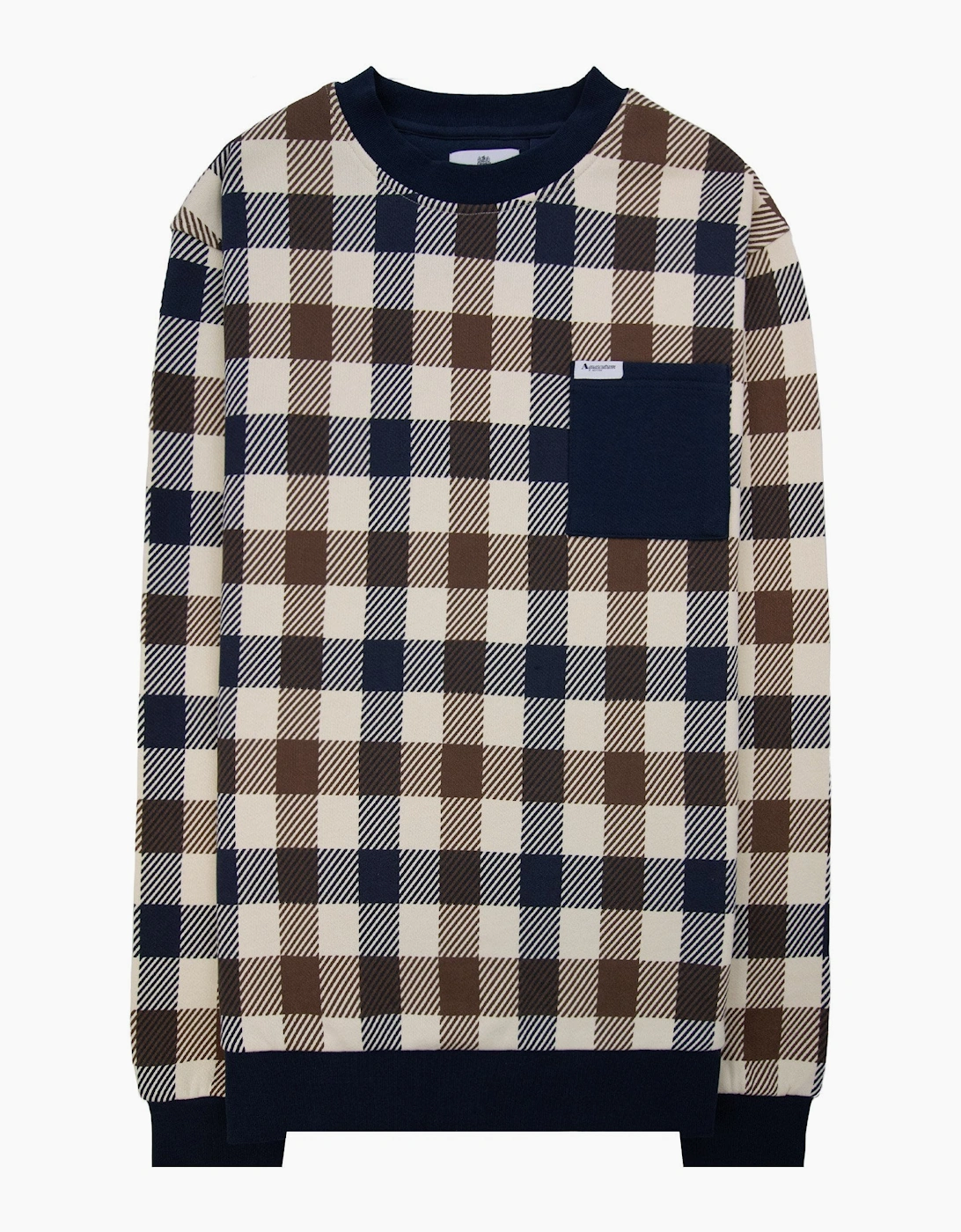 Aquascutum Iconic Pocket Fleece Sweatshirt Macro Club Check 30, 6 of 5