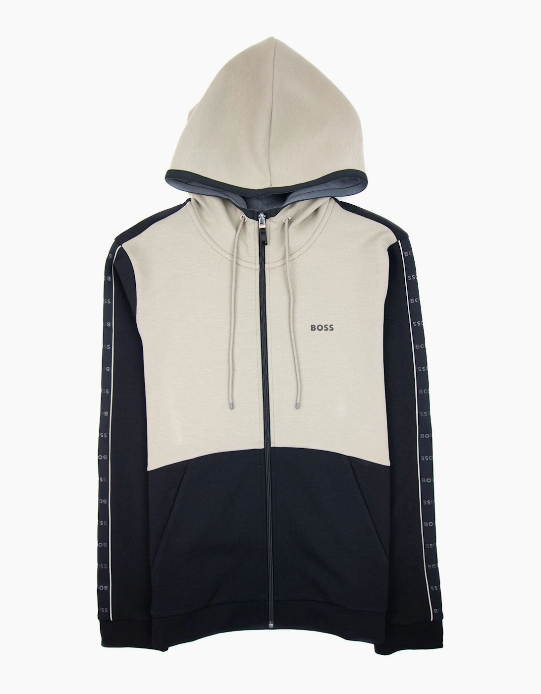 Hugo Boss Saggy 1 Arm Stripe Logo Zip Up Hoodie Black 001, 4 of 3