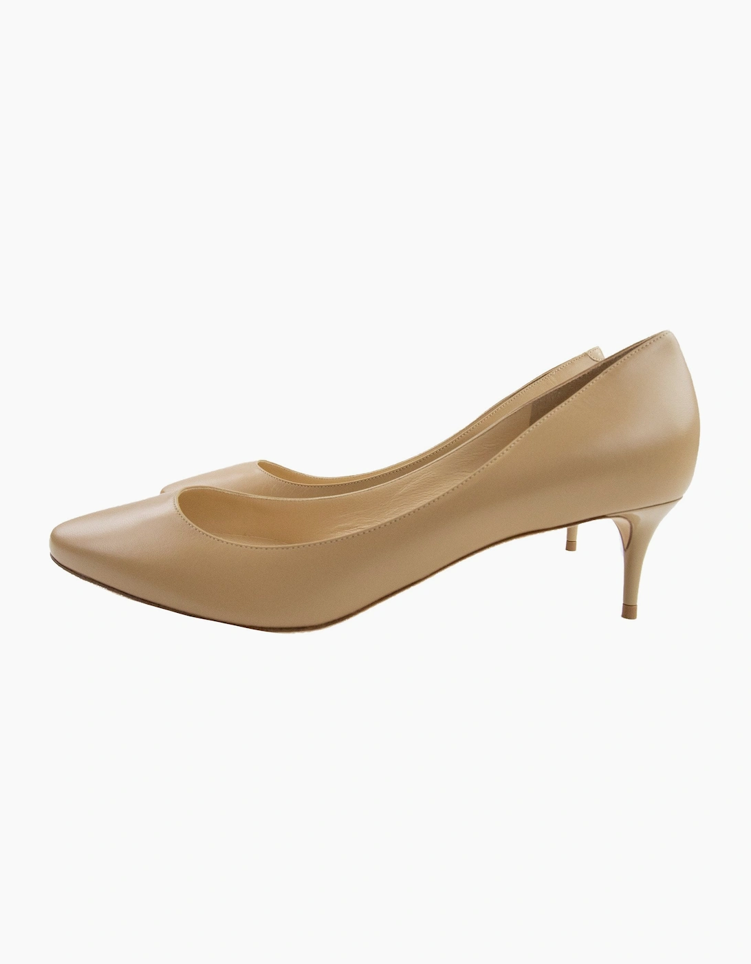 Jimmy Choo Esme Kid Leather Heels Nude