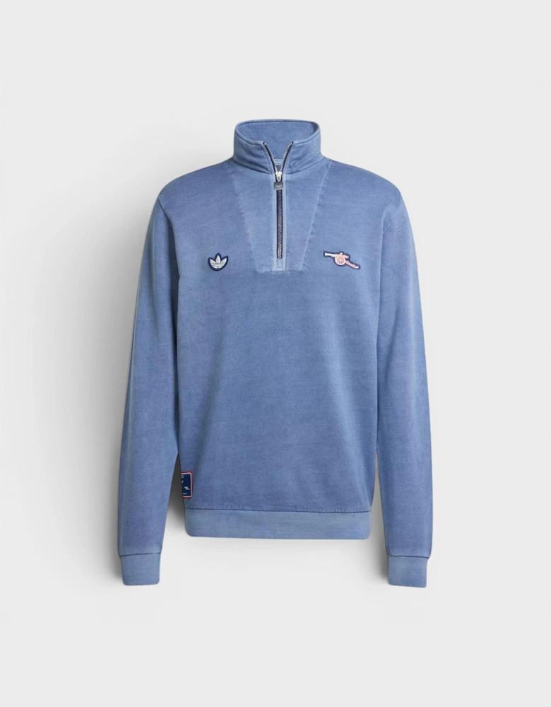 Adidas Terrace Icons Half-Zip Top Blue