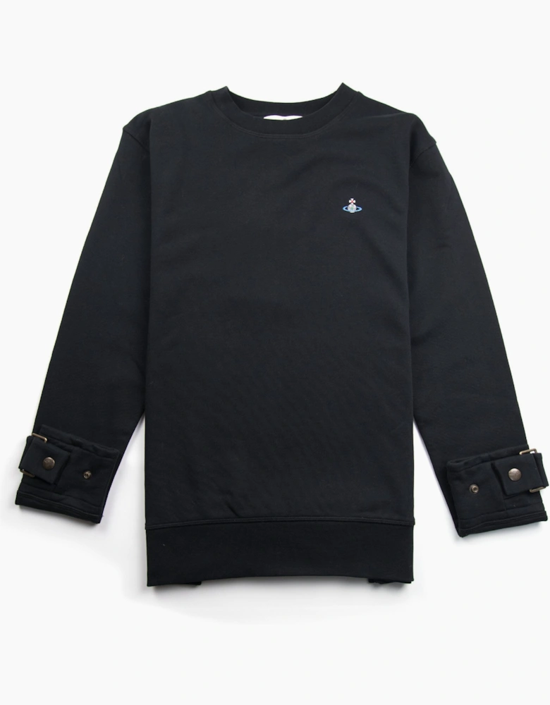 Vivienne Westwood Orb Logo Sweatshirt with Arm Buckles Black