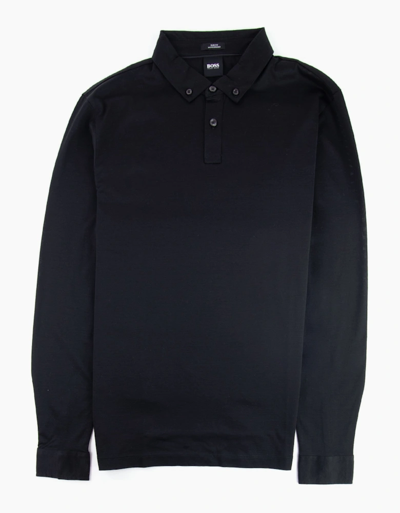 Hugo Boss Paver 12 Long Sleeve Polo Shirt Black
