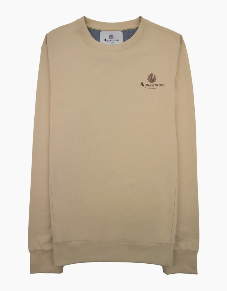 Aquascutum Active Small Logo Crewneck Sweatshirt Beige 03