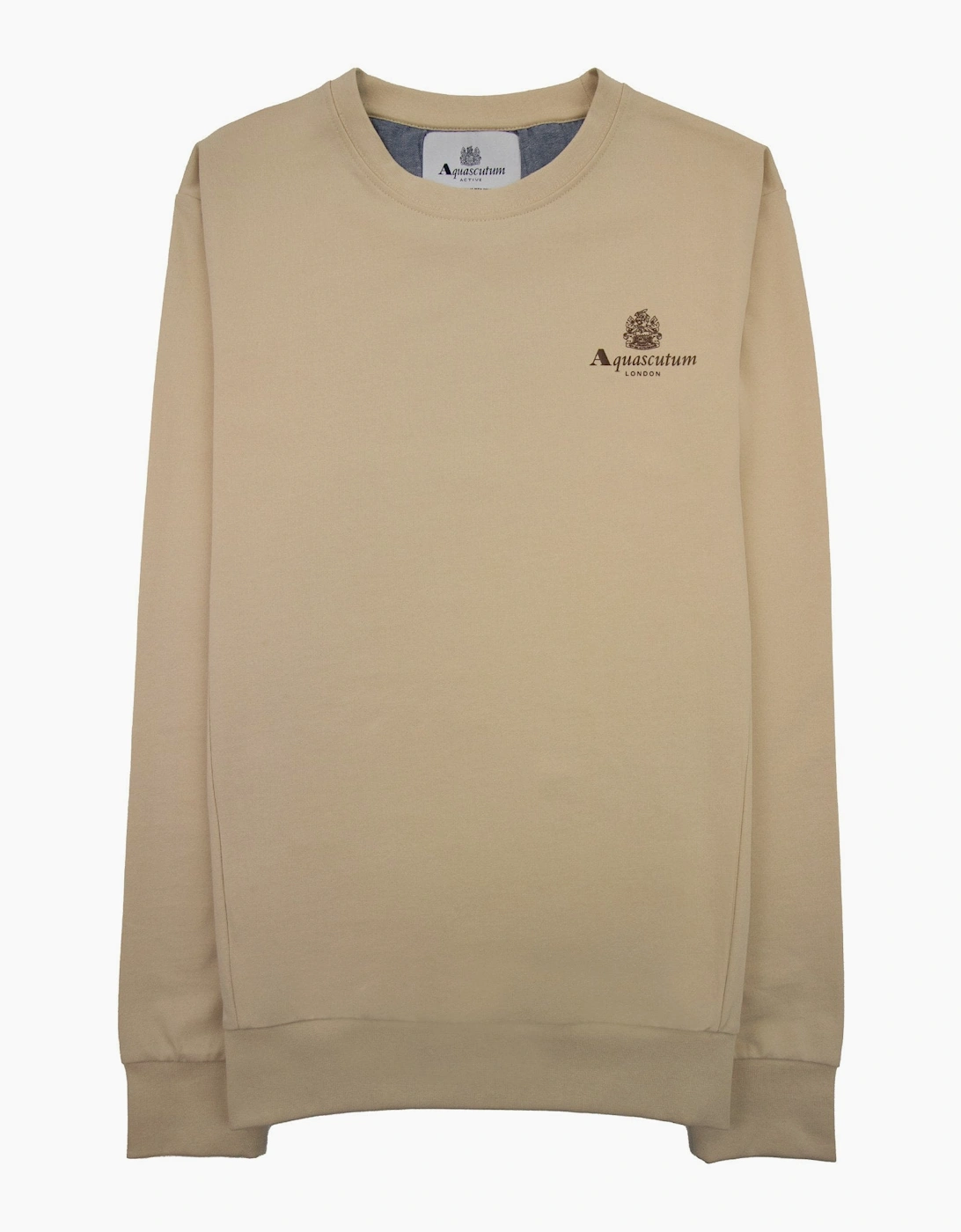 Aquascutum Active Small Logo Crewneck Sweatshirt Beige 03