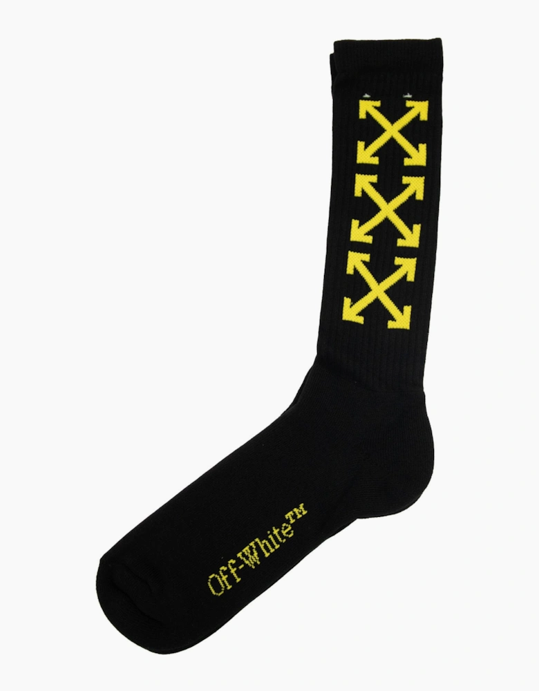 Off White Off-white Arrow Medium Bookish Socks Black/yellow